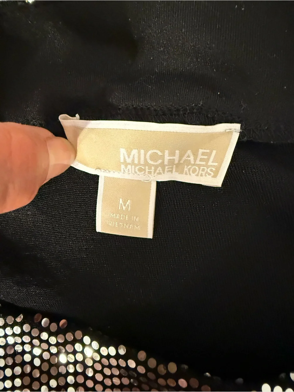Michael Kors Silver Sequin Ruffle Mini Skirt